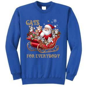 Cats For Everybody Xmas Funny Christmas Santa Gift Tall Sweatshirt