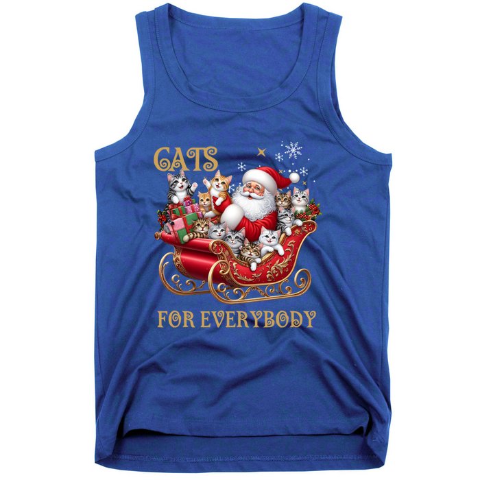 Cats For Everybody Xmas Funny Christmas Santa Gift Tank Top