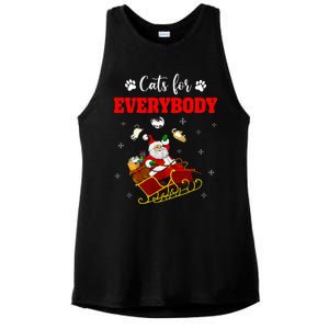 Cats For Everybody Christmas Cat Funny Xmas Santa  Ladies PosiCharge Tri-Blend Wicking Tank