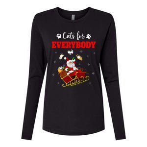 Cats For Everybody Christmas Cat Funny Xmas Santa  Womens Cotton Relaxed Long Sleeve T-Shirt