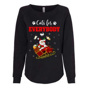 Cats For Everybody Christmas Cat Funny Xmas Santa  Womens California Wash Sweatshirt