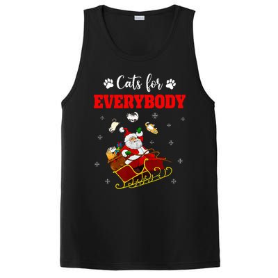 Cats For Everybody Christmas Cat Funny Xmas Santa  PosiCharge Competitor Tank