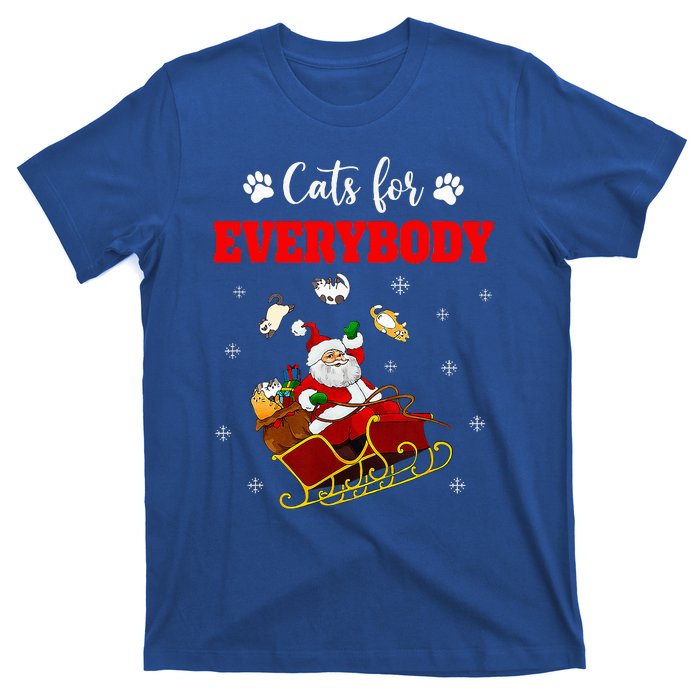 Cats For Everybody Christmas Cat Funny Xmas Santa  T-Shirt