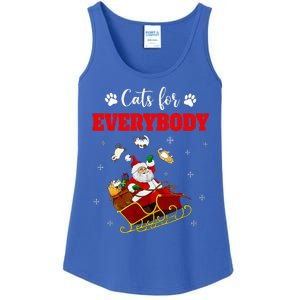 Cats For Everybody Christmas Cat Funny Xmas Santa  Ladies Essential Tank