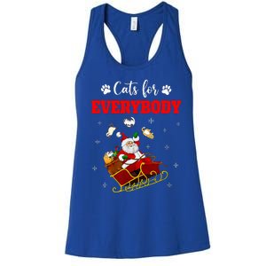 Cats For Everybody Christmas Cat Funny Xmas Santa  Women's Racerback Tank