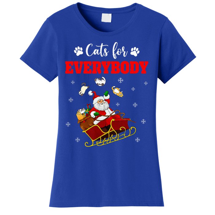 Cats For Everybody Christmas Cat Funny Xmas Santa  Women's T-Shirt