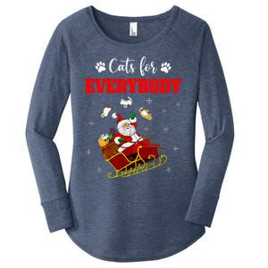 Cats For Everybody Christmas Cat Funny Xmas Santa  Women's Perfect Tri Tunic Long Sleeve Shirt