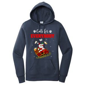 Cats For Everybody Christmas Cat Funny Xmas Santa  Women's Pullover Hoodie