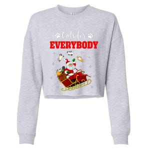 Cats For Everybody Christmas Cat Funny Xmas Santa  Cropped Pullover Crew