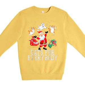 Cats For Everybody Christmas Cat Funny Xmas Women Santa Tank Top Premium Crewneck Sweatshirt