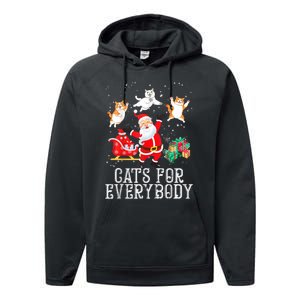 Cats For Everybody Christmas Cat Funny Xmas Women Santa Tank Top Performance Fleece Hoodie