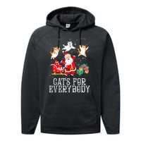 Cats For Everybody Christmas Cat Funny Xmas Women Santa Tank Top Performance Fleece Hoodie