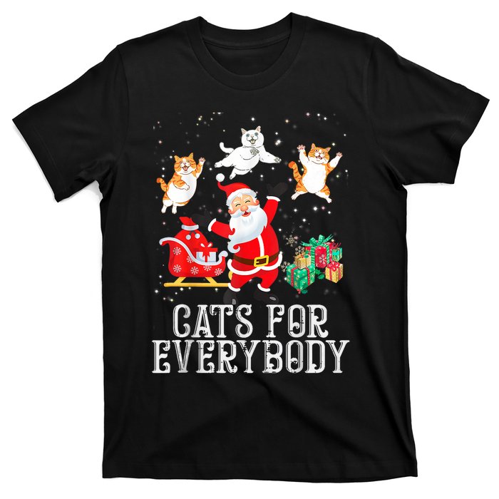 Cats For Everybody Christmas Cat Funny Xmas Women Santa Tank Top T-Shirt