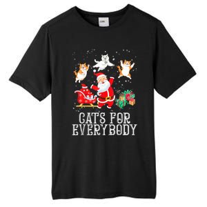 Cats For Everybody Christmas Cat Funny Xmas Women Santa Tank Top Tall Fusion ChromaSoft Performance T-Shirt