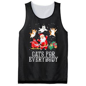 Cats For Everybody Christmas Cat Funny Xmas Women Santa Tank Top Mesh Reversible Basketball Jersey Tank