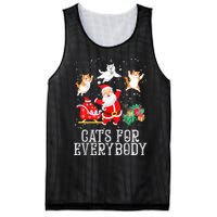 Cats For Everybody Christmas Cat Funny Xmas Women Santa Tank Top Mesh Reversible Basketball Jersey Tank