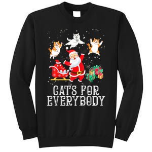 Cats For Everybody Christmas Cat Funny Xmas Women Santa Tank Top Tall Sweatshirt