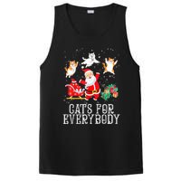 Cats For Everybody Christmas Cat Funny Xmas Women Santa Tank Top PosiCharge Competitor Tank