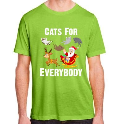 Cats For Everybody Xmas Cat Funny Santa Christmas Gift Adult ChromaSoft Performance T-Shirt