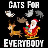 Cats For Everybody Xmas Cat Funny Santa Christmas Gift Flatbill Hat