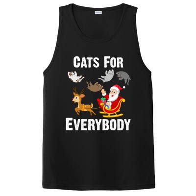 Cats For Everybody Xmas Cat Funny Santa Christmas Gift PosiCharge Competitor Tank