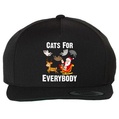 Cats For Everybody Xmas Cat Funny Santa Christmas Gift Wool Snapback Cap
