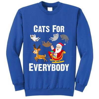 Cats For Everybody Xmas Cat Funny Santa Christmas Gift Sweatshirt
