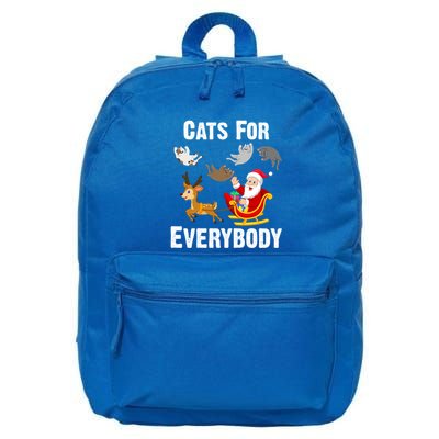 Cats For Everybody Xmas Cat Funny Santa Christmas Gift 16 in Basic Backpack
