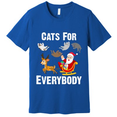 Cats For Everybody Xmas Cat Funny Santa Christmas Gift Premium T-Shirt