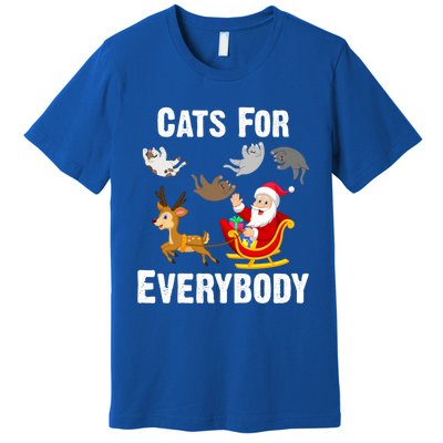 Cats For Everybody Xmas Cat Funny Santa Christmas Gift Premium T-Shirt