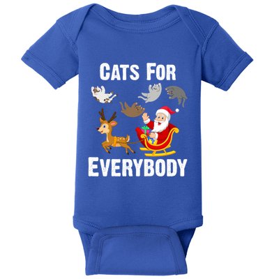 Cats For Everybody Xmas Cat Funny Santa Christmas Gift Baby Bodysuit