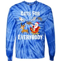 Cats For Everybody Xmas Cat Funny Santa Christmas Gift Tie-Dye Long Sleeve Shirt