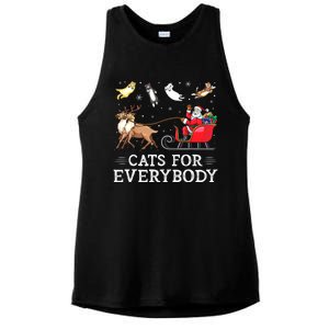 Cats For Everybody Christmas Cat Funny Xmas Women Santa Ladies PosiCharge Tri-Blend Wicking Tank