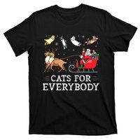 Cats For Everybody Christmas Cat Funny Xmas Women Santa T-Shirt