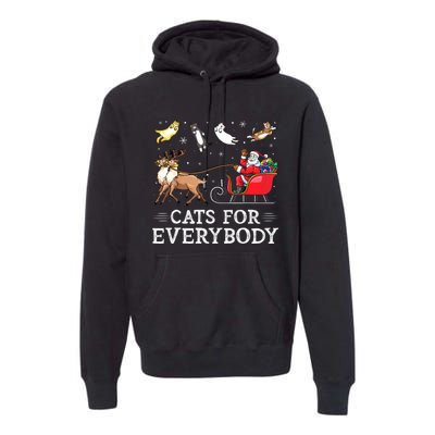 Cats For Everybody Christmas Cat Funny Xmas Women Santa Premium Hoodie