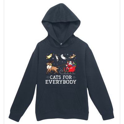 Cats For Everybody Christmas Cat Funny Xmas Women Santa Urban Pullover Hoodie