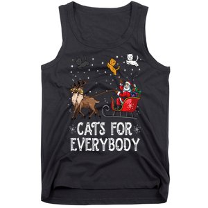 Cats For Everybody Christmas Cat Funny Xmas Santa Tank Top