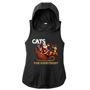 Cats For Everybody Xmas Santa Funny Cute Gift Ladies PosiCharge Tri-Blend Wicking Draft Hoodie Tank