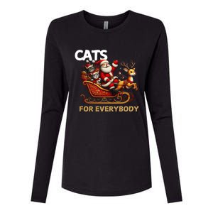 Cats For Everybody Xmas Santa Funny Cute Gift Womens Cotton Relaxed Long Sleeve T-Shirt