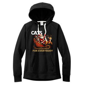 Cats For Everybody Xmas Santa Funny Cute Gift Women's Fleece Hoodie