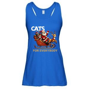 Cats For Everybody Xmas Santa Funny Cute Gift Ladies Essential Flowy Tank