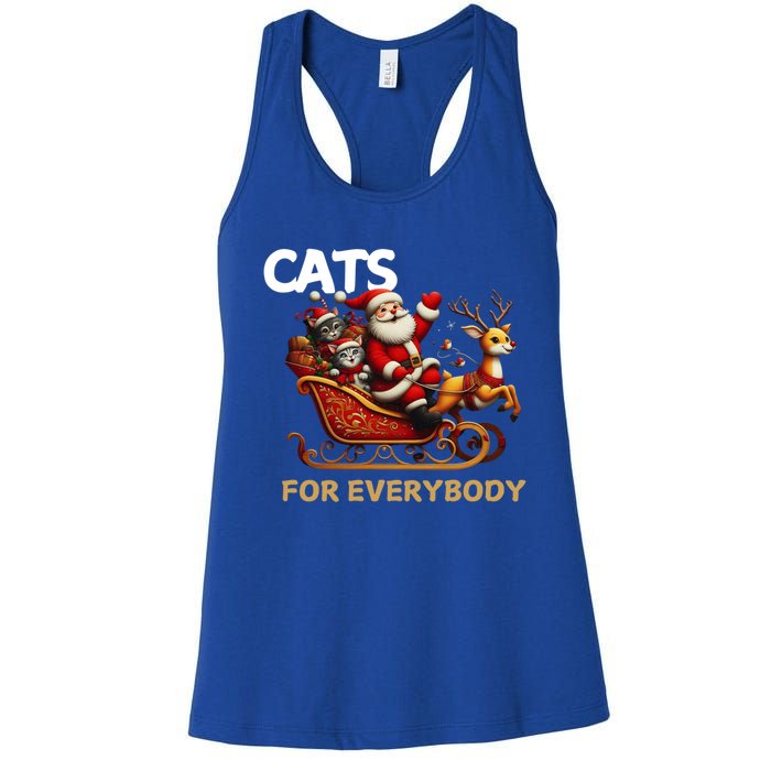 Cats For Everybody Xmas Santa Funny Cute Gift Women's Racerback Tank