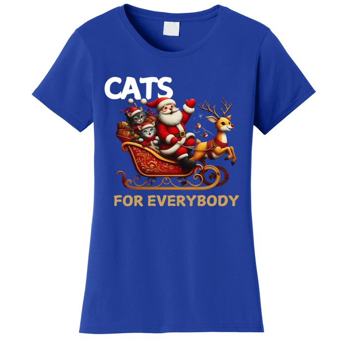 Cats For Everybody Xmas Santa Funny Cute Gift Women's T-Shirt