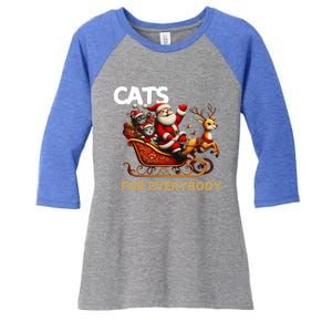 Cats For Everybody Xmas Santa Funny Cute Gift Women's Tri-Blend 3/4-Sleeve Raglan Shirt