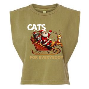 Cats For Everybody Xmas Santa Funny Cute Gift Garment-Dyed Women's Muscle Tee