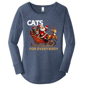 Cats For Everybody Xmas Santa Funny Cute Gift Women's Perfect Tri Tunic Long Sleeve Shirt