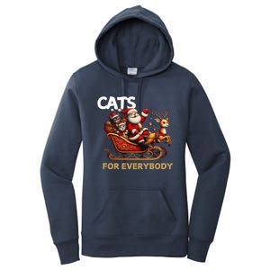 Cats For Everybody Xmas Santa Funny Cute Gift Women's Pullover Hoodie