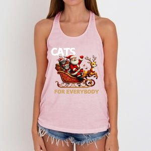 Cats For Everybody Xmas Santa Funny Cute Gift Women's Knotted Racerback Tank