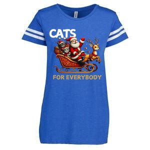 Cats For Everybody Xmas Santa Funny Cute Gift Enza Ladies Jersey Football T-Shirt