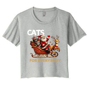 Cats For Everybody Xmas Santa Funny Cute Gift Women's Crop Top Tee